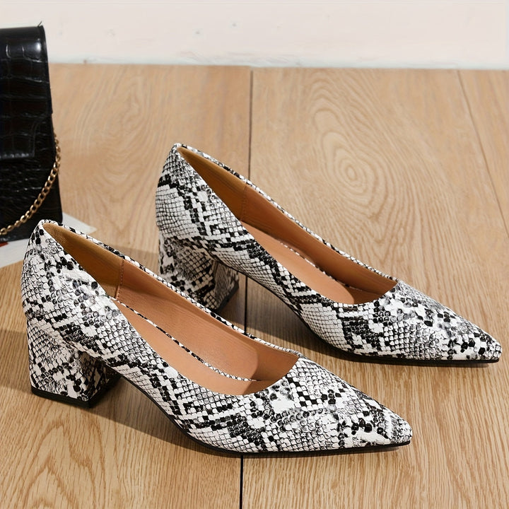 Jayne | Women's Snake Print Pointed-Toe Heels