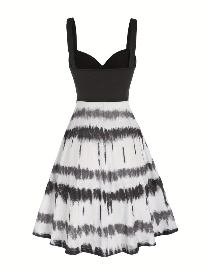 Gisele | Women's V-Neck Maxi Comfortable Tie-Dye Sleeveless Summer Dress with Buttons