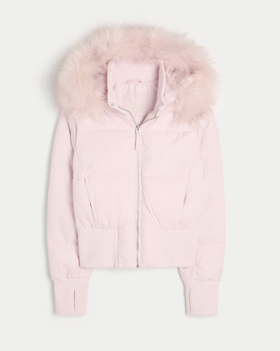 Women's Cropped Long Sleeve Puffer Jacket with Hood