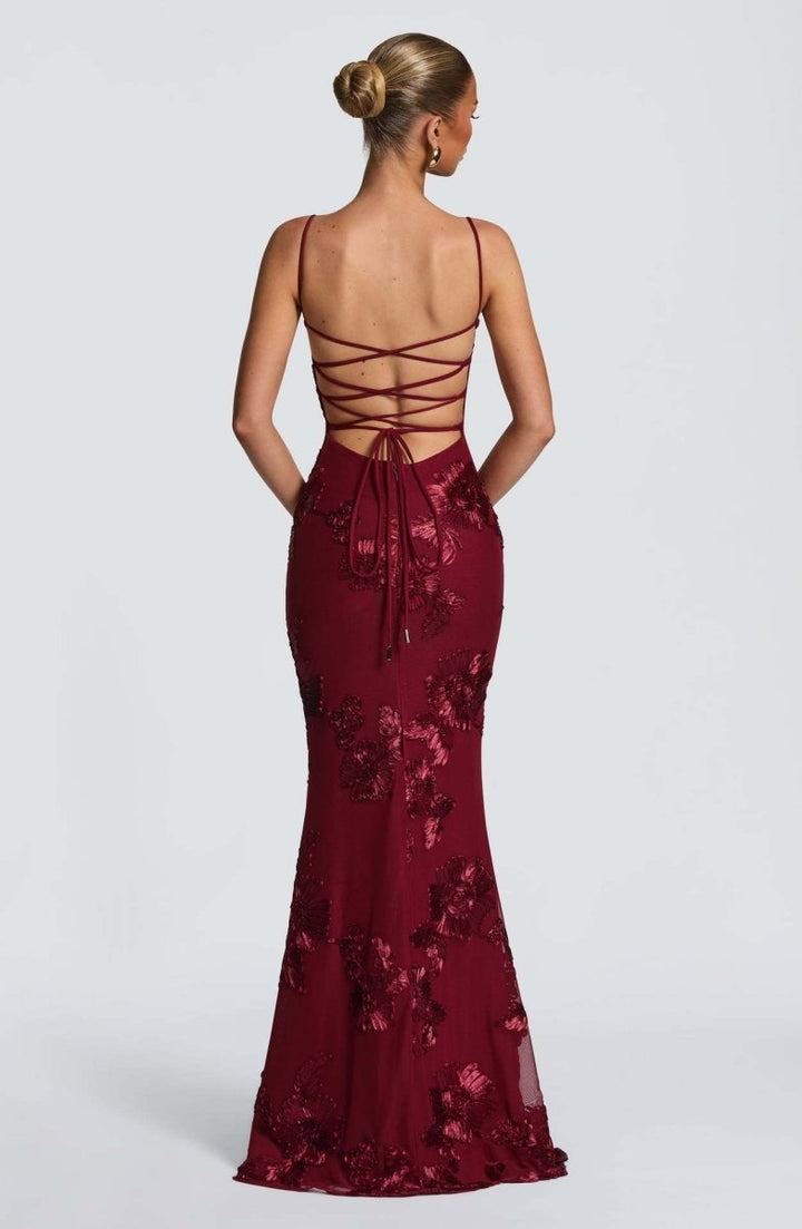 Women's Maxi Dress with Lace-Up