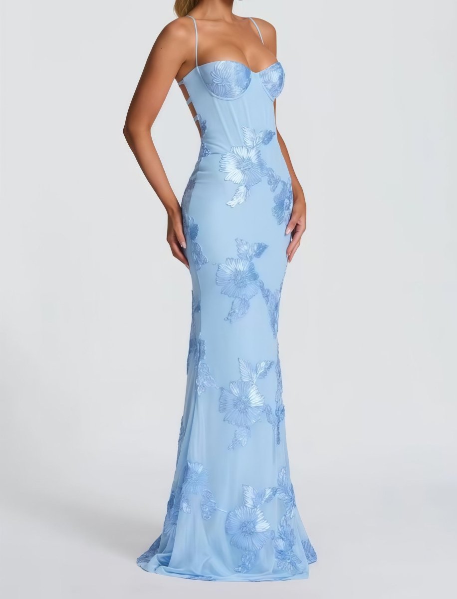Women's Maxi Dress with Lace-Up
