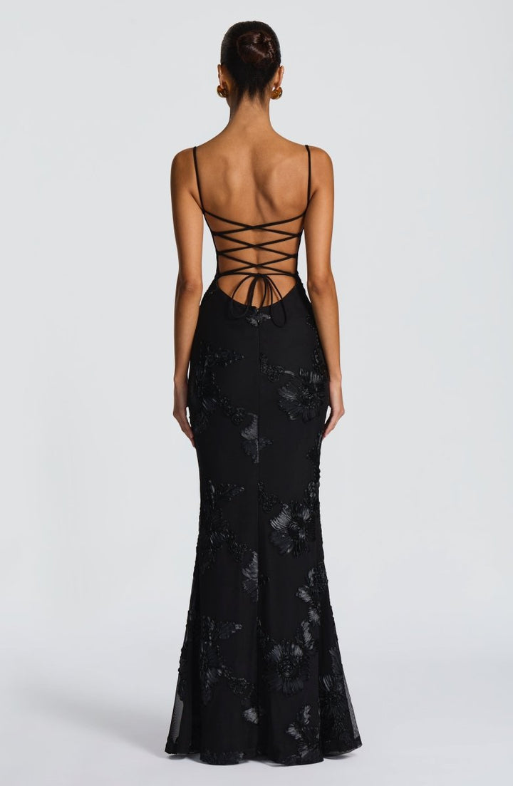 Women's Maxi Dress with Lace-Up