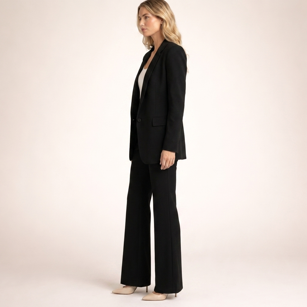 Lena | Women's Suit with Flared Trousers and Buttons