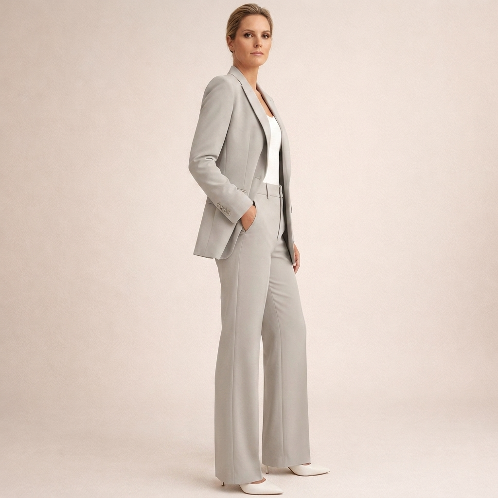 Lena | Women's Suit with Flared Trousers and Buttons