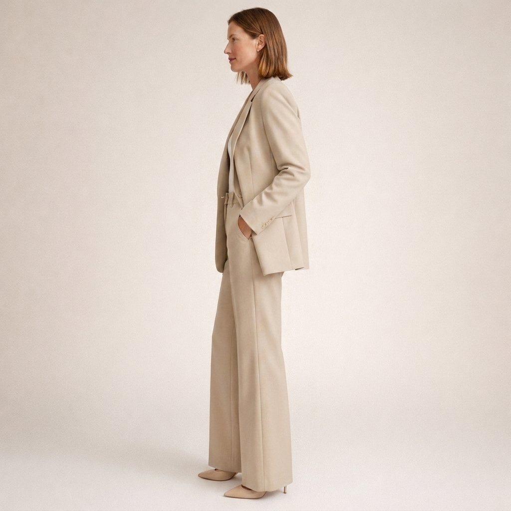 Lena | Women's Suit with Flared Trousers and Buttons