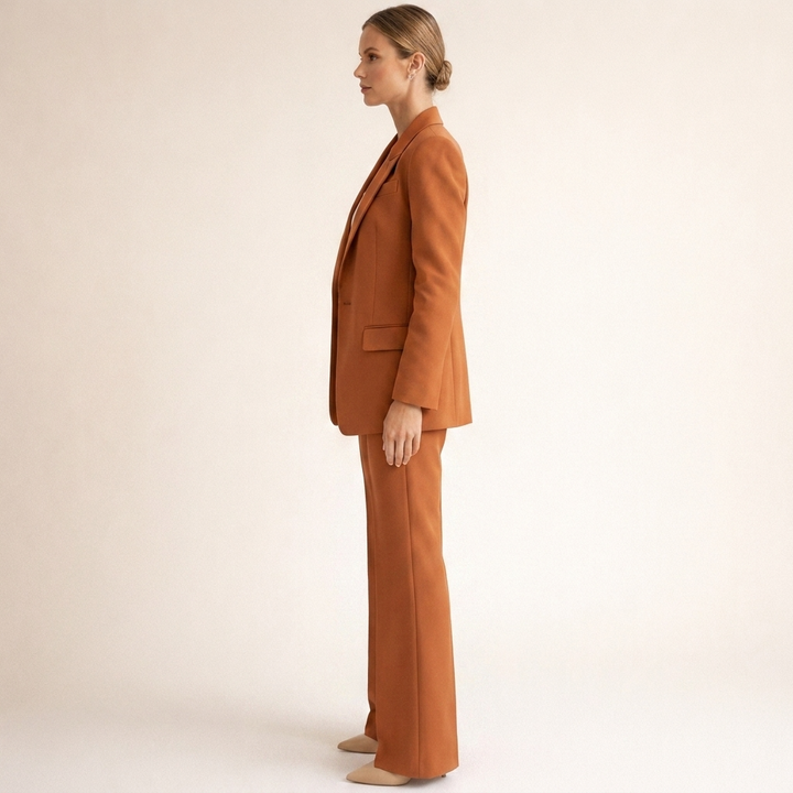 Lena | Women's Suit with Flared Trousers and Buttons