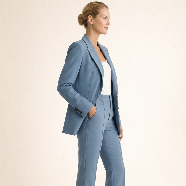 Lena | Women's Suit with Flared Trousers and Buttons