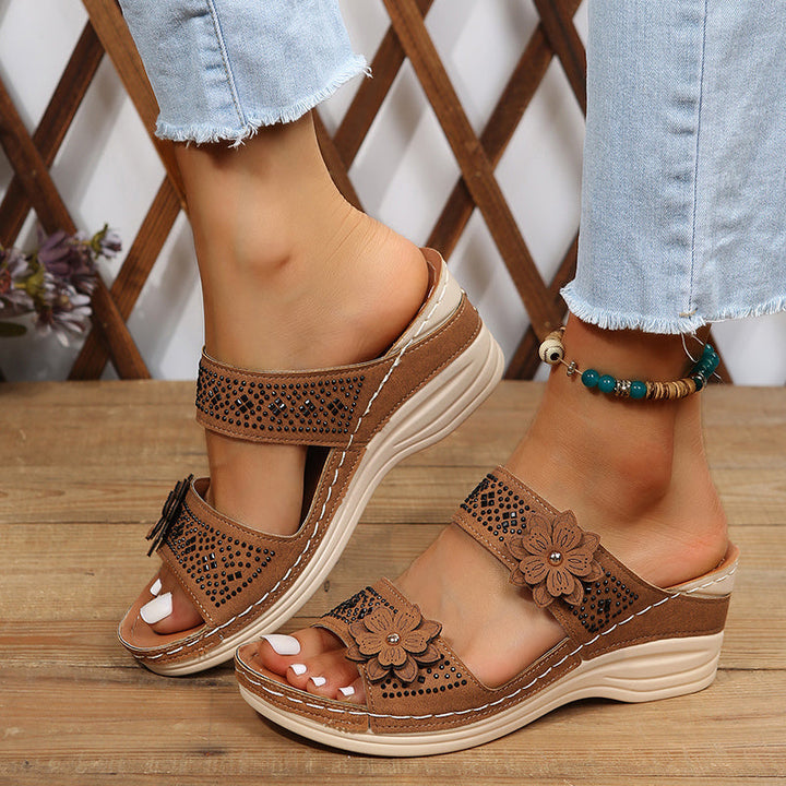 Delor | Women's Floral Wedge Sandal