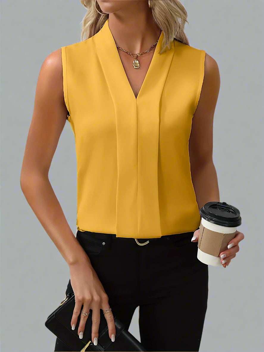 Rome™ - Chic Sleeveless V-Neck Blouse