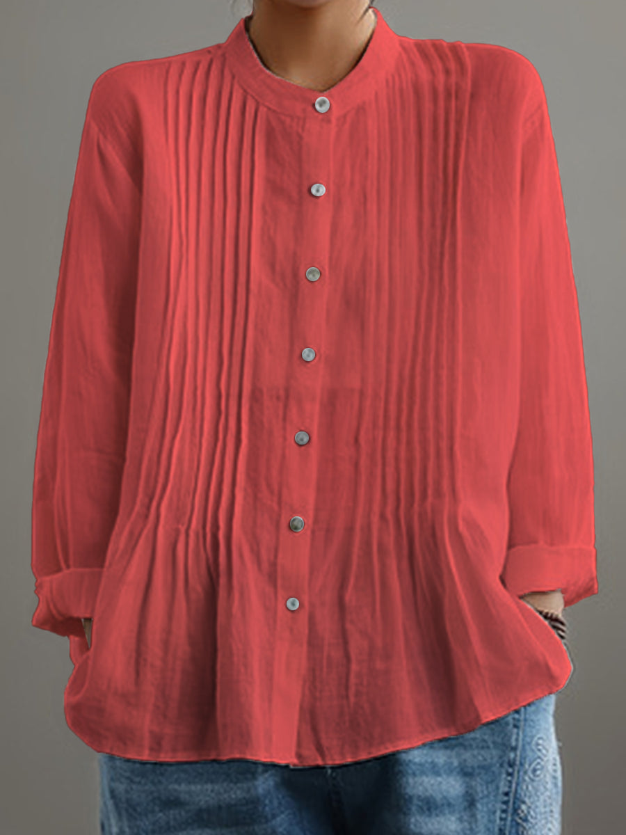 Farah | Relaxed Long Sleeve Casual & Pleated Shirt