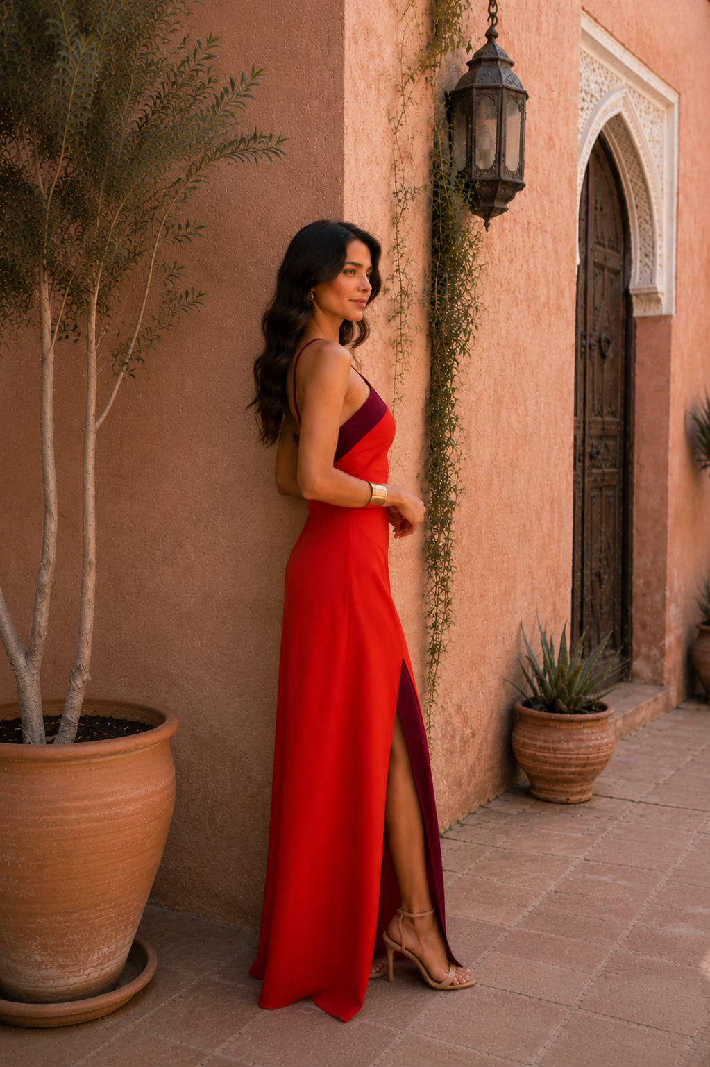 Women's Halter Neck Maxi Dress with Side Slit