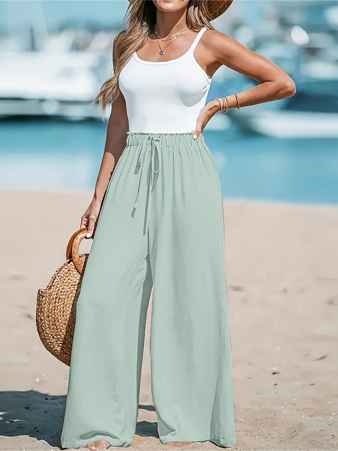 Avery™ - Breathable High-Waisted Wide-Leg Trousers