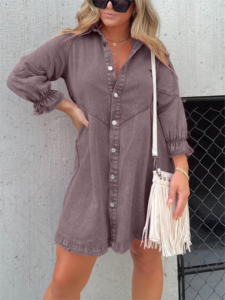 Galilea | Women's Chic Turn-Down Collar Midi Dress