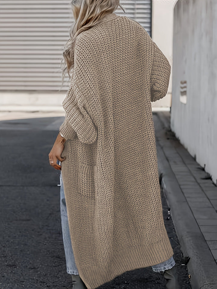 Women's Maxi Cardigan with Long Sleeves and Pockets