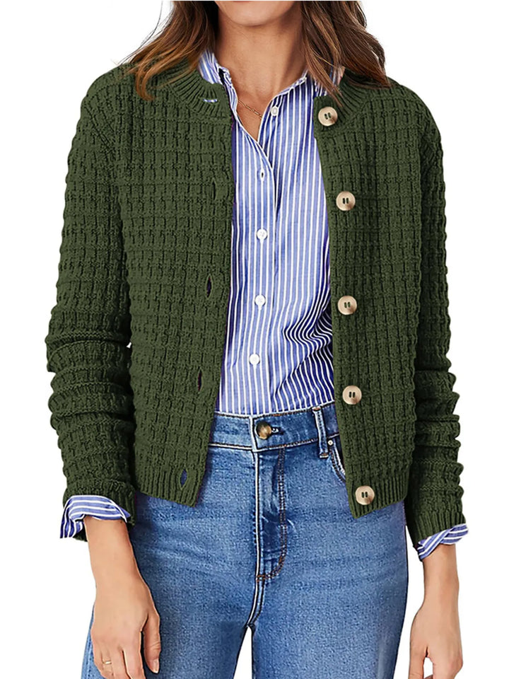 Harper | Women's Cardigan with Button Placket and Buttons