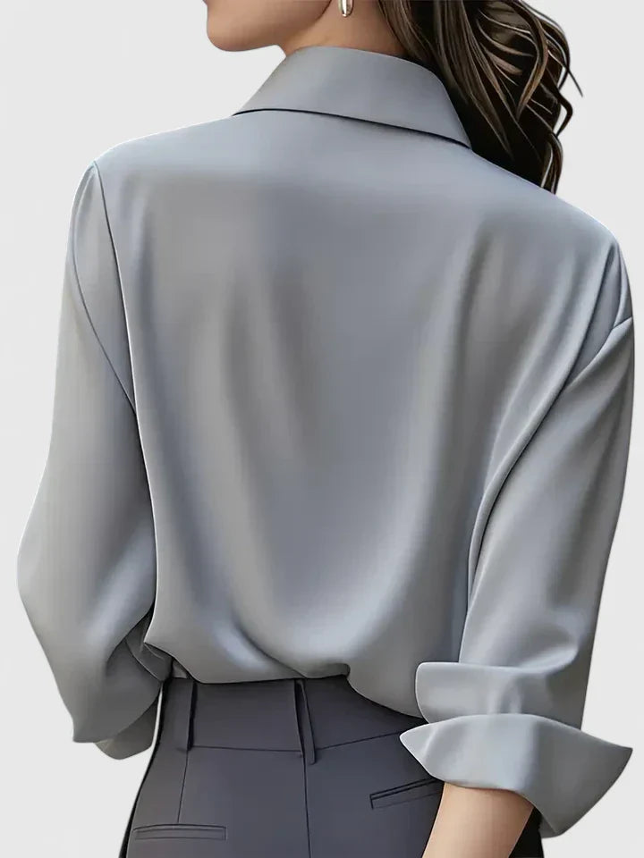 Ellen | Women's Long Sleeve Elegant Button-Down Top with Buttons