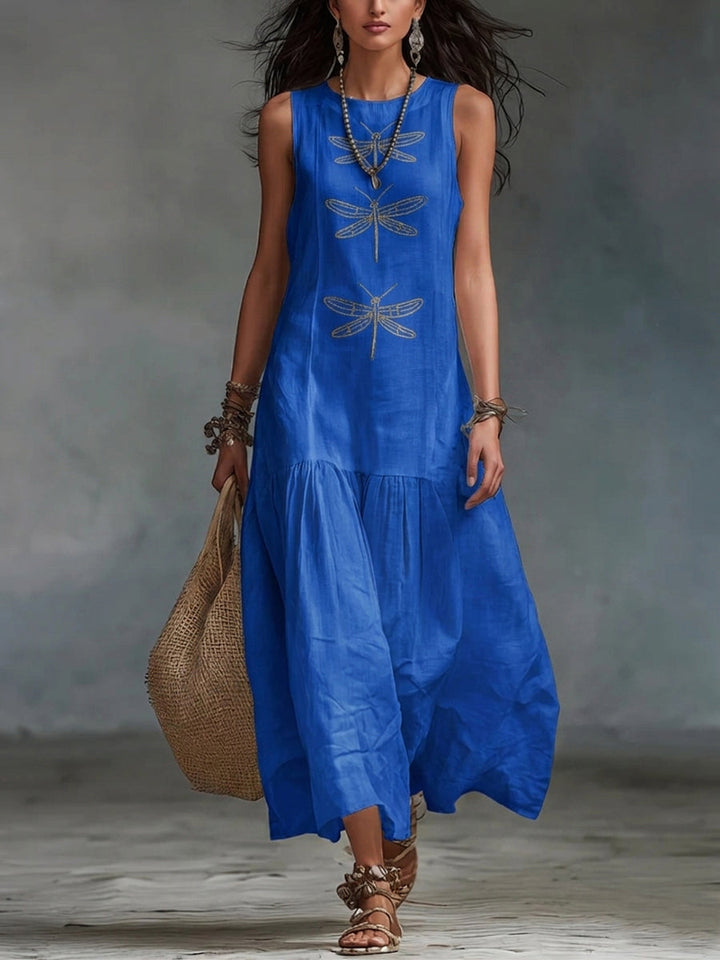 Geneva | Women's Round Neck Sleeveless Maxi Dress