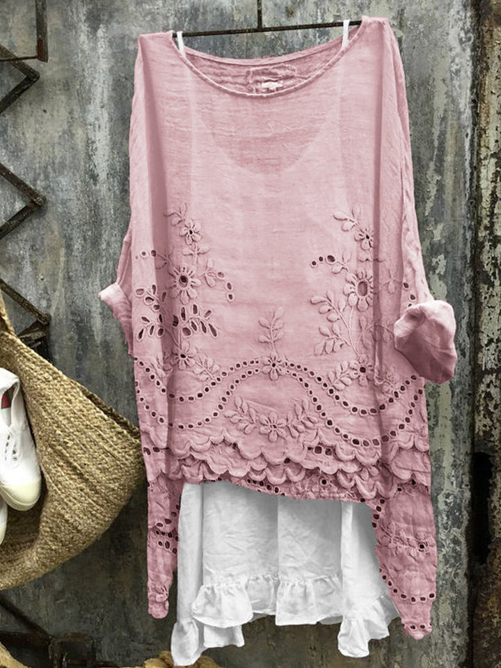 Rosmira™ - Dual-Hem Printed Blouse