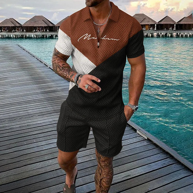 Jonas | Slim Fit Vanguard Poloshirt & Shorts SET with Pockets