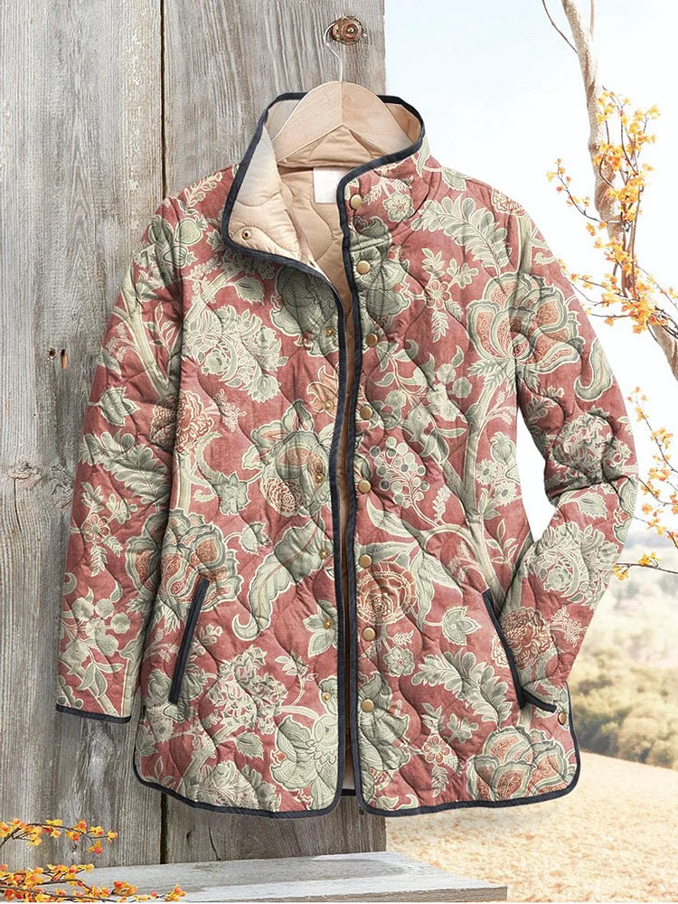 Women's Vintage Tapestry Floral Quilted Jacket