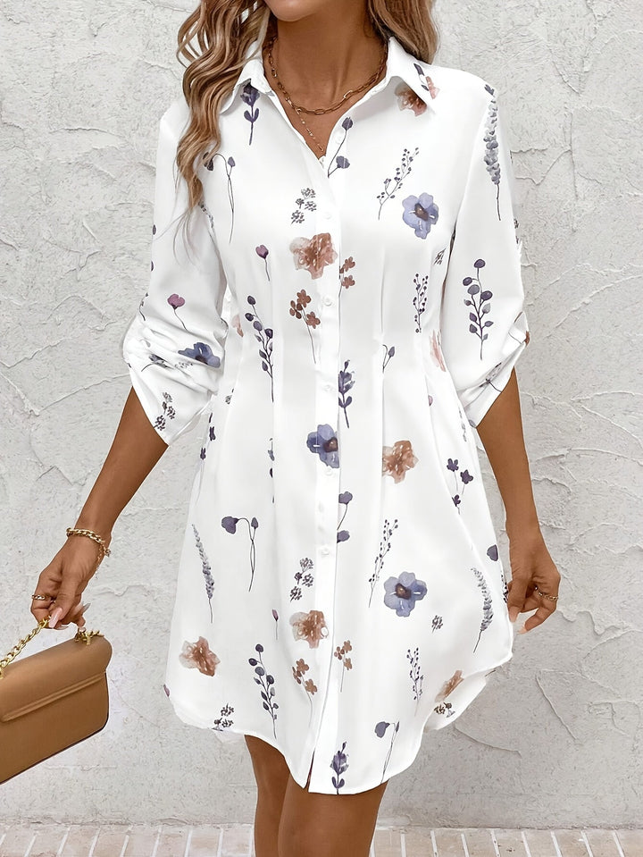 Maya | Women's Mini Elegant Floral Dress with Buttons