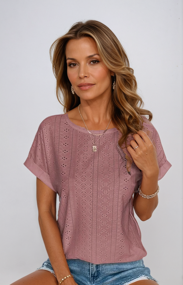 Becky™ | Casual Eyelet Top