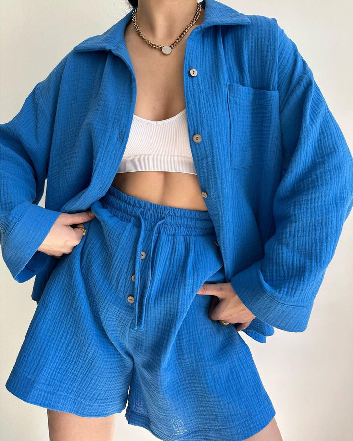 Espera | Women's Oversized Breezy Two-Piece Set with Pockets