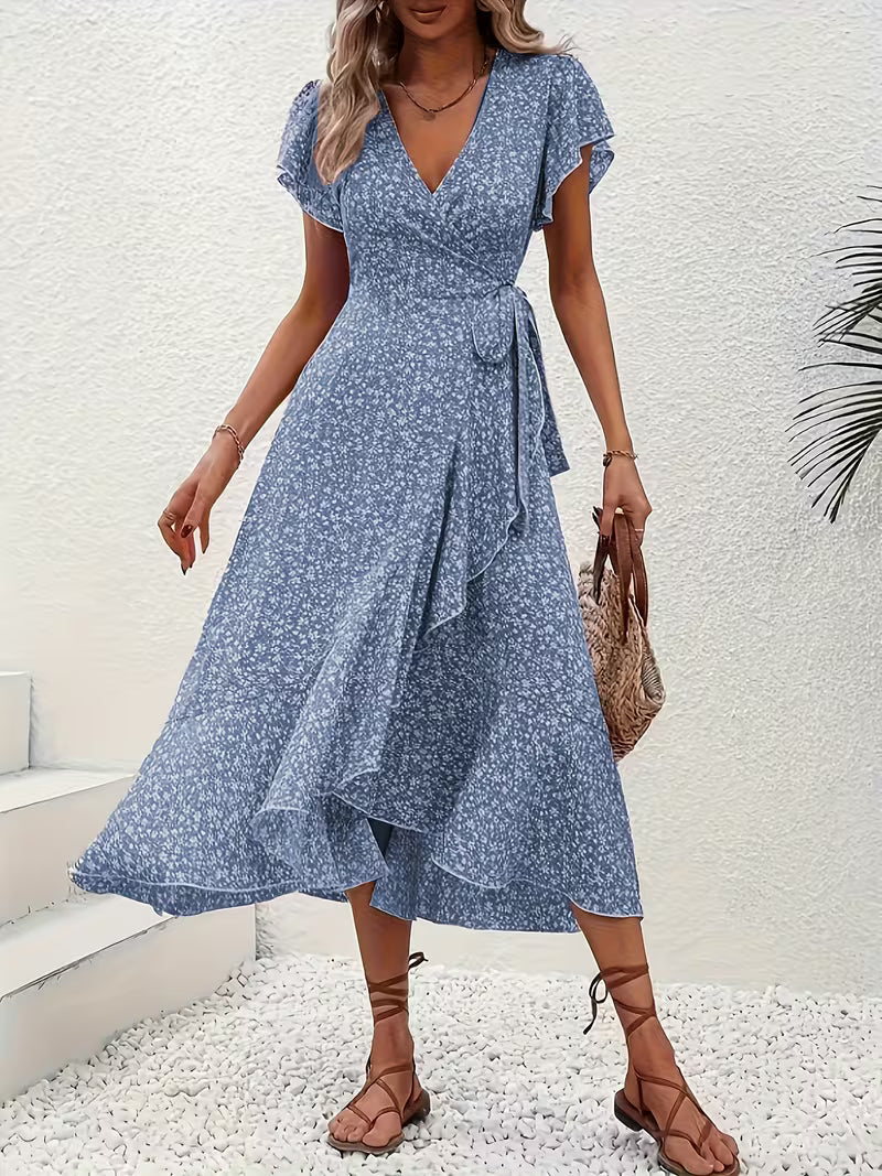 Elara | Flowing, Body-Hugging Wrap Dress