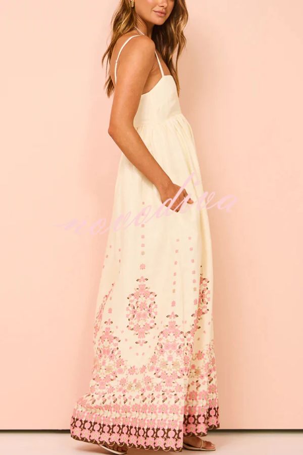 Wendy® Floral Paradise Maxi Dress with Straps and Pockets - Unique Print and Comfortable Fit