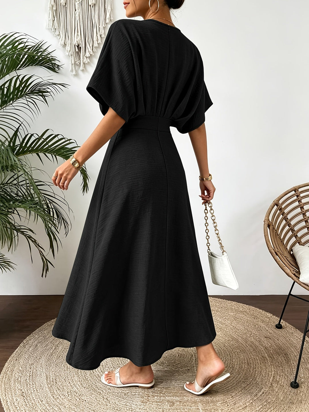 Women's V-Neck Midi Dress