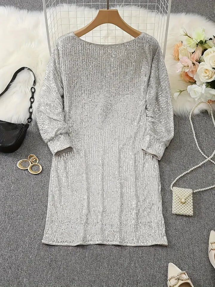 Contrast Sequin Party Dress