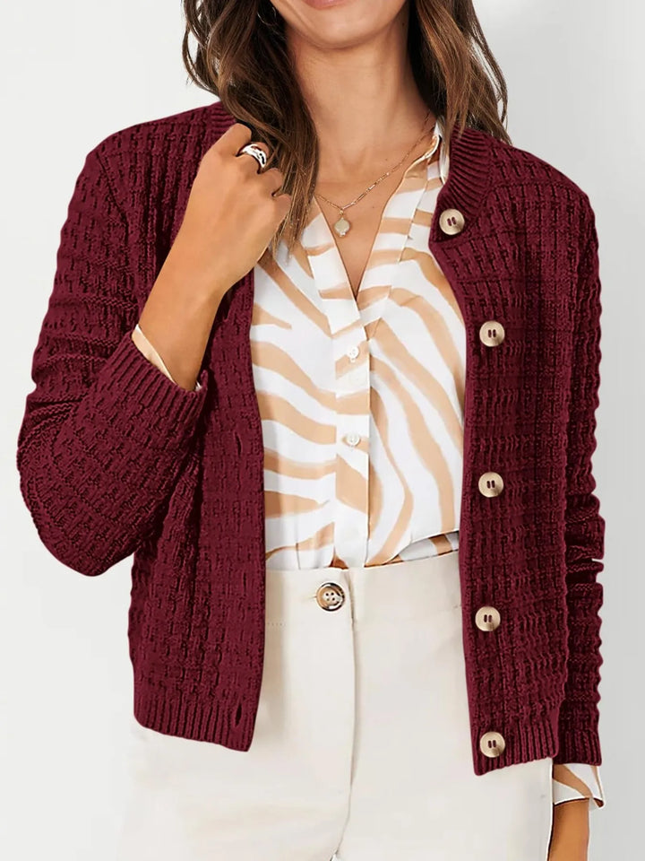 Harper | Women's Cardigan with Button Placket and Buttons