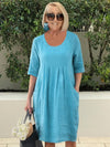 Lena™ - Relaxed Pleat Pocket Dress