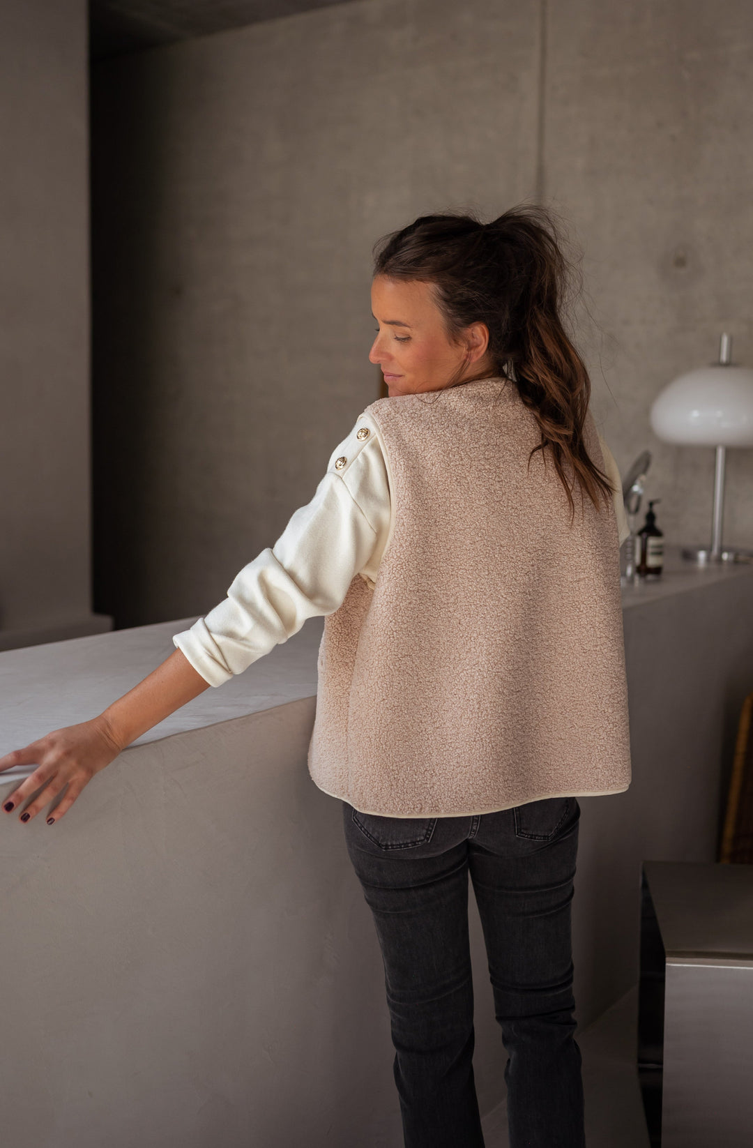 Nerina | Women's Round Neck Vest with Pockets and Buttons