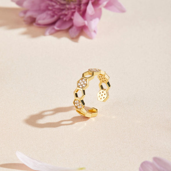 Cinthia - Gold and Crystal Ring
