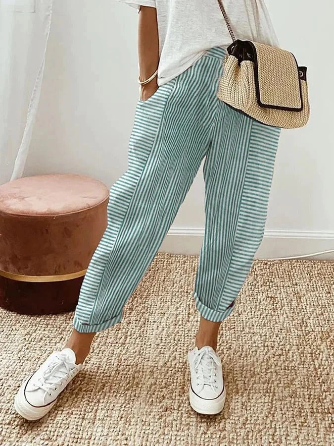 Kae | Striped Cotton Pants