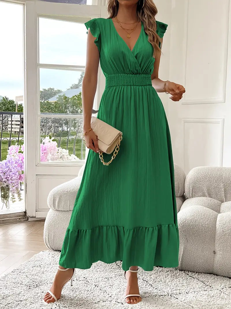 Felicia | Women's V-Neck Mini Ruffle Dress