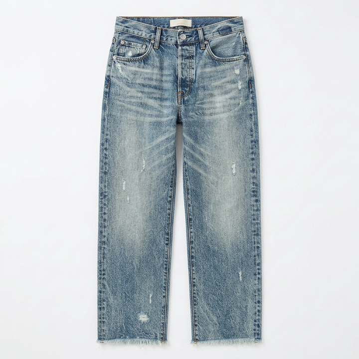 Vivara™ – Vintage-Inspired Cropped Straight Leg Jeans with Fringe