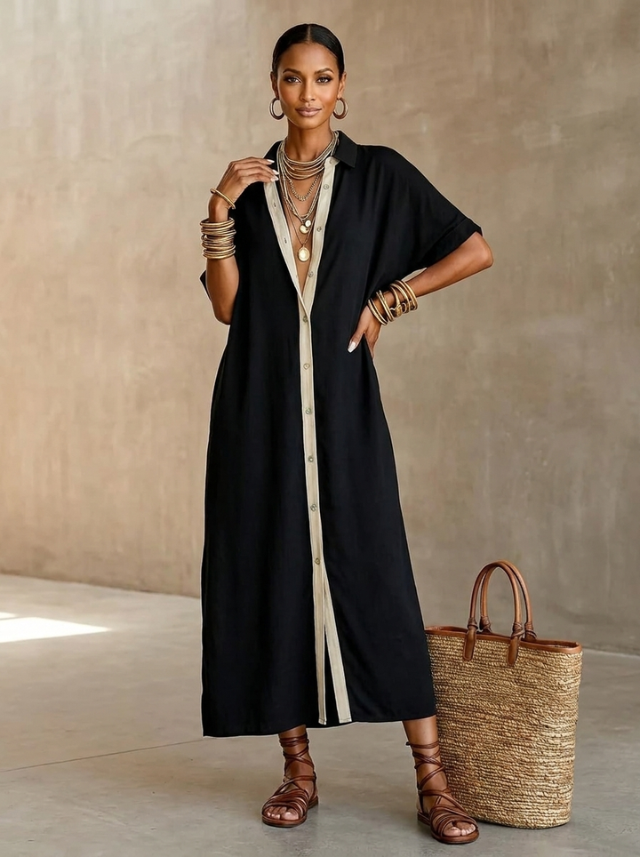 Manelle™ | Maxi Dress with Minimalist Line