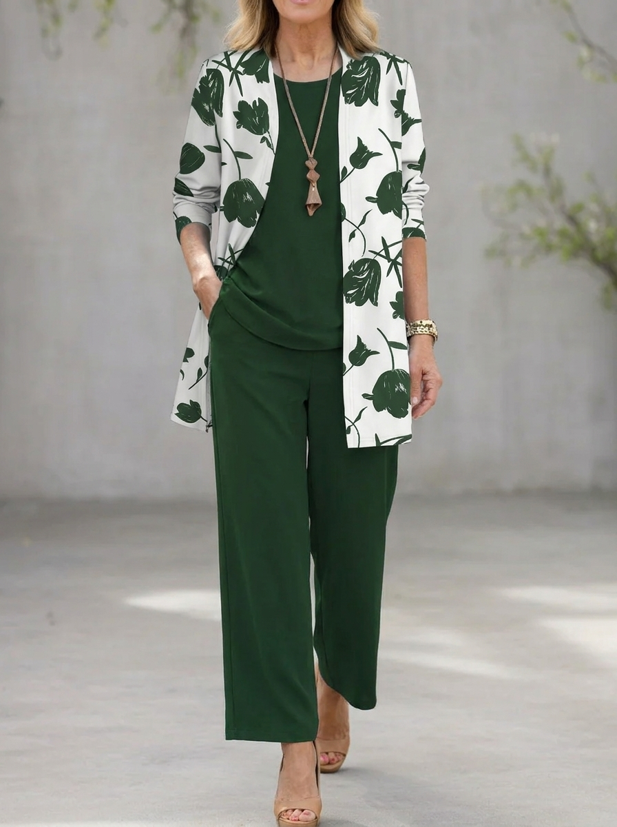 Chic Three-Piece Women's Set with Elegant Flowing Design for Daily Comfort