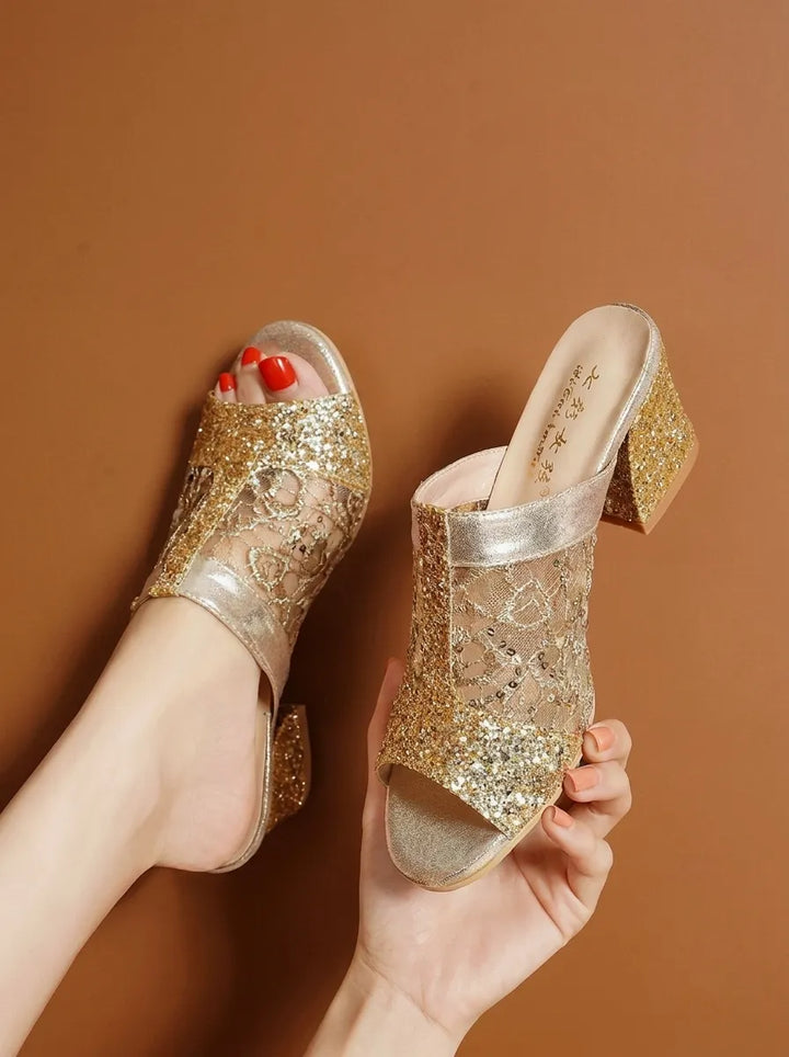 Alexis | Elegant high-heeled sandals with Sequins