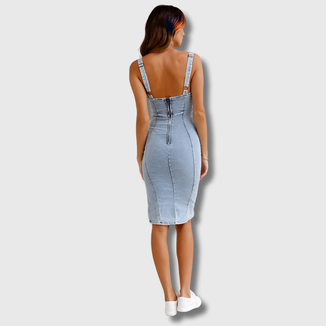 Hester | Women's Halter Neck Mini Slim Fit Halter Dress with Side Slit
