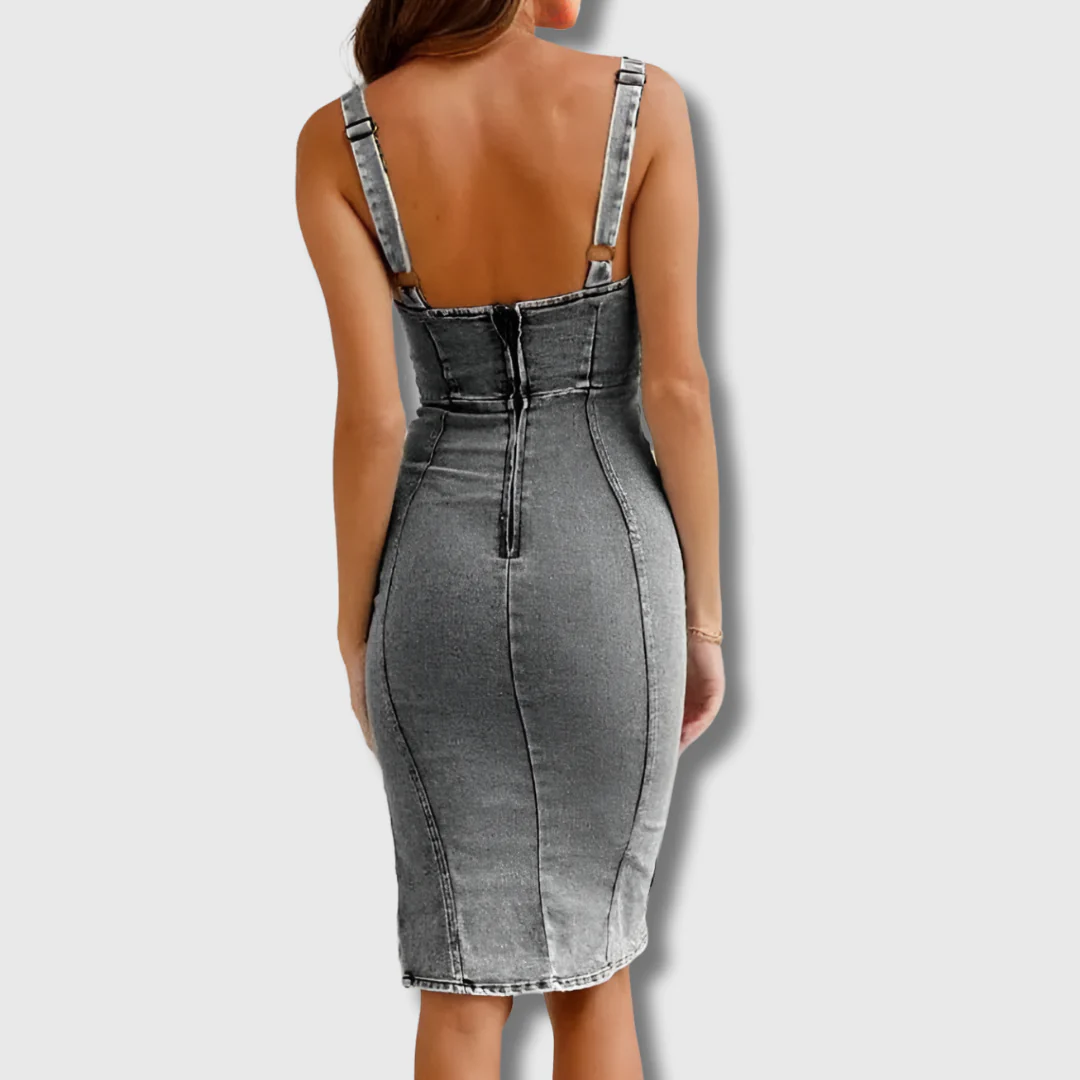 Hester | Women's Halter Neck Mini Slim Fit Halter Dress with Side Slit