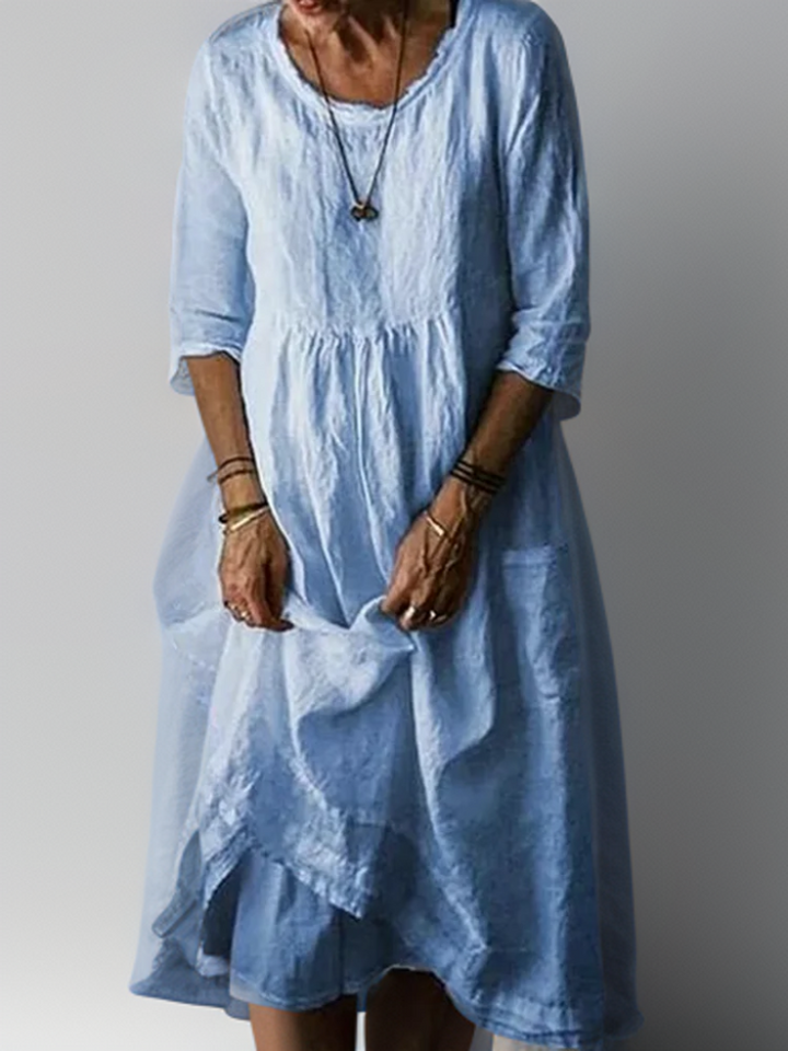 Katie | Women's Loose Summer Pleated Midi Dress