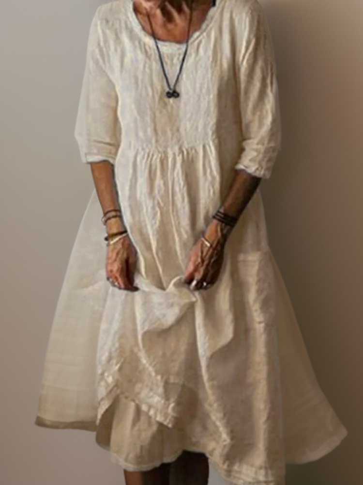 Katie | Women's Loose Summer Pleated Midi Dress