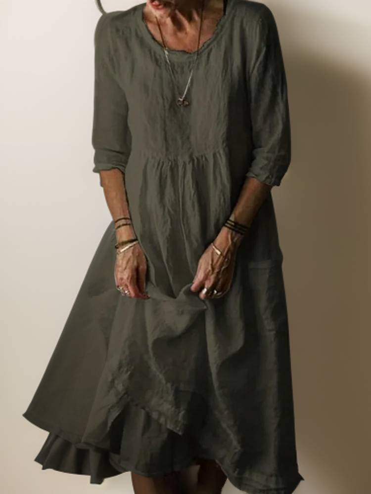 Katie | Women's Loose Summer Pleated Midi Dress