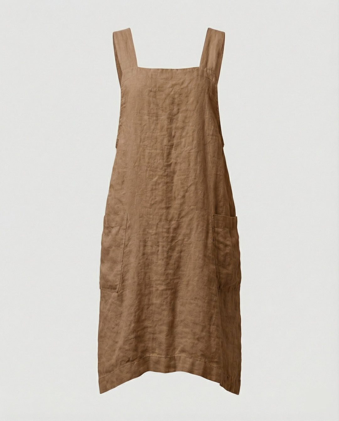 Heidi | Women's Square Neck Sleeveless Midi Apron Dress with Pockets