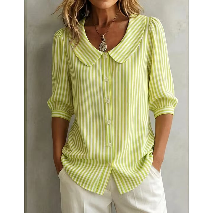 Women's Striped Shirt with Buttons