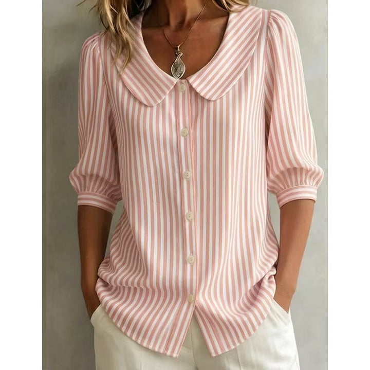 Women's Striped Shirt with Buttons