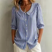 Women's Striped Shirt with Buttons
